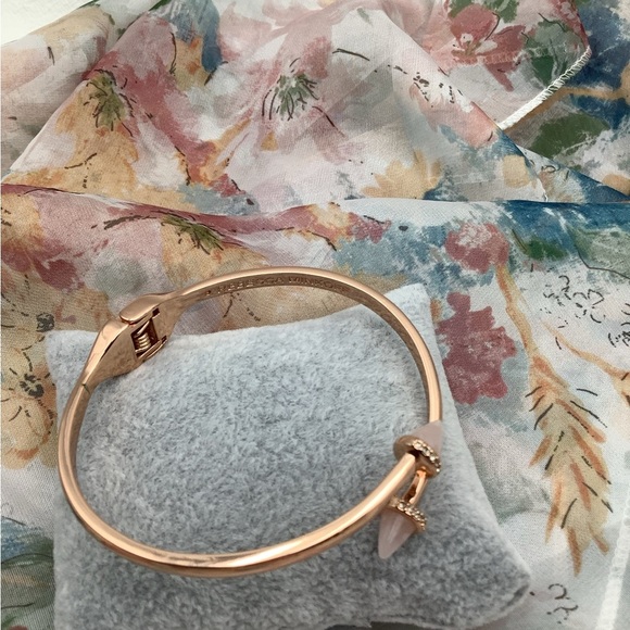 Rebecca Minkoff Rose gold Clamp Bracelet with Pink Quartz - Picture 3 of 3